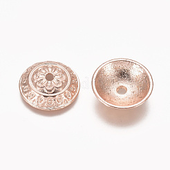 合金ビーズキャップ  花弁のない  ローズゴールド  14x4mm  穴：2mm&nbsp;PALLOY-J716-30RG-AAA