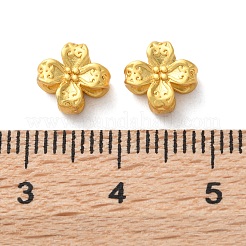 真鍮ビーズ  長持ちメッキ  鉛フリー＆カドミウムフリー  花  マットゴールドカラー  7x7x3mm  穴：3x1.5mm&nbsp;KK-K390-03MG