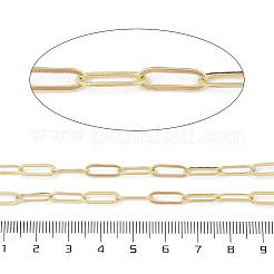 ラックメッキ楕円真鍮カーブチェーン  溶接されていない  スプールで  長持ちメッキ  カドミウムフリー＆鉛フリー  18KGP本金メッキ  12x4x0.5mm&nbsp;CHC-A010-01G-08