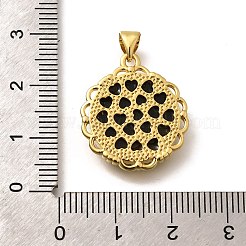 真鍮と天然貝の彫刻ペンダント  ラックめっき  妖精とフラットラウンド  ゴールドカラー  22x19.5x3.5mm  穴：3x4mm&nbsp;KK-Z091-07G-01