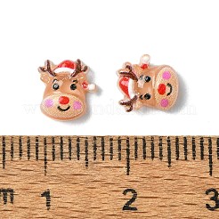 サンディブラウンのクリスマスシリーズ樹脂カボション  エルク  7.5x7x3mm&nbsp;CRES-Q006-02C