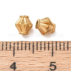 304ステンレススチールスペーサービーズ  イオンプレーティング（ip）  波型バイコン  18KGP本金メッキ  5x4.5mm  穴：1.4mm&nbsp;LS-STAS-L318-10G-01