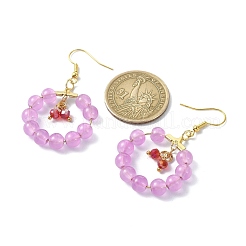 Imitation Jade Glass Beaded Ring Dangle Earrings&nbsp;EJEW-JE05568-05