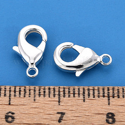 真鍮カニカン  長持ちメッキ  ニッケルフリー  925銀メッキ  12x7.5x3mm  穴：1.4mm&nbsp;KK-YW0004-01B-S