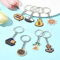 8Pcs 8 Styles Cartoon PVC Pendant Keychain&nbsp;KEYC-FS0001-07