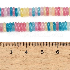 染め加工天然石ホワイトジェイドビーズ連売り  滑らかなロンデル  ミックスカラー  6~6.5x1.5~2mm  穴：0.8mm  約199個/連  14.96''（38センチメートル）&nbsp;GG-CBA47A4-C01-2X6MM