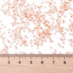 MIYUKIラウンドロカイユビーズ  日本製シードビーズ  15/0  （rr236)オレンジライニングクリスタル  1.5mm  穴：0.7mm  約250000個/ポンド&nbsp;SEED-G009-RR0236