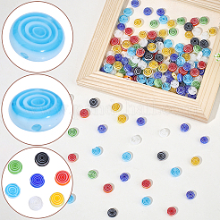 180Pcs Flat Round Handmade Millefiori Glass Beads&nbsp;LK-PA0001-09