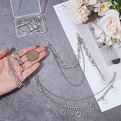 4Pcs 2 Styles Aluminium Curb Chain Boot Strap Chains&nbsp;HJEW-UN00120