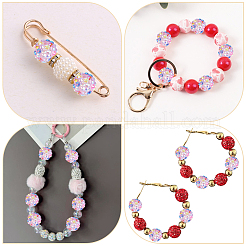 DIYジュエリー作成キット  樹脂と真鍮のラインストーンビーズを含む  ミックスカラー  8~14x3.5~12  穴：2~2.5mm&nbsp;DIY-PA0001-97
