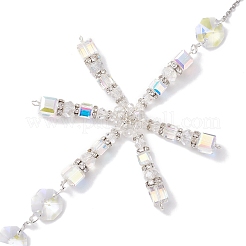 Christmas Glass Snowflake Hanging Ornaments&nbsp;HJEW-TA00215