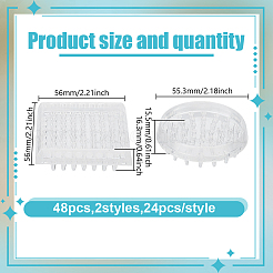 48個 2スタイル 透明プラスチック 滑り止め家具用フットパッド  四角い/フラットラウンドい  透明  55.3~56x55.3~56x15.5~16.3mm  24個/スタイル&nbsp;FIND-GO0004-25