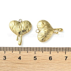 304ステンレスペンダント  とろけるハートチャーム  18KGP本金メッキ  18x15x3mm  穴：1.6mm&nbsp;STAS-H185-01G