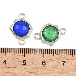 合金樹脂製サンコネクターチャーム  ミックスカラー  プラチナ  17.5x12.5x4.5mm  穴：1.8mm&nbsp;RE-CBA4818-03B