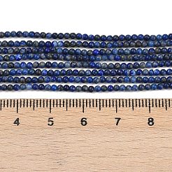 天然石ラピスラズリビーズ連売り  ラウンド  ラウンド  2mm  穴：0.3~0.5mm  約193~196個/連  15.24~15.43インチ（38.7~39cm）&nbsp;G-L628-A01-2mm-02