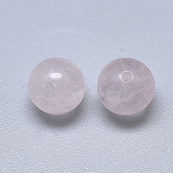 天然石ローズクォーツビーズ  片穴  ラウンド  10mm  半分穴：1.2mm&nbsp;G-T122-25B-07