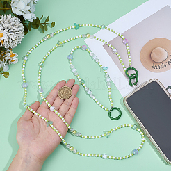 2Pcs Glass & Acrylic & Glass Seed Phone Strap&nbsp;HJEW-PH02157