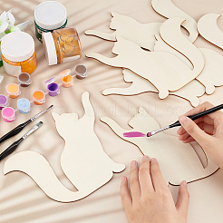 Cat Wood Unfinished Wood Cutouts&nbsp;DIY-WH0430-319A