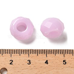 レジンヨーロピアンビーズ  大穴ビーズ  多面カット  ロンデル  プラム  13.5x8mm  穴：5.5mm&nbsp;RESI-B020-06D