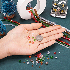 16 Strands 16 Style Christmas Theme Transparent Electroplate Glass Beads Strands&nbsp;EGLA-TA0001-25
