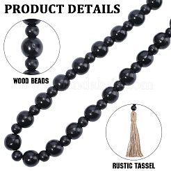 1Pc Round Natural Wood Beads Wall Hanging Decorations&nbsp;HJEW-CN0001-38A