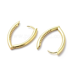 Clear Cubic Zirconia Horse Eye Hoop Earrings&nbsp;EJEW-G333-03G