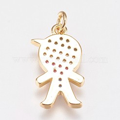 Brass Micro Pave Cubic Zirconia Pendants&nbsp;KK-I614-061