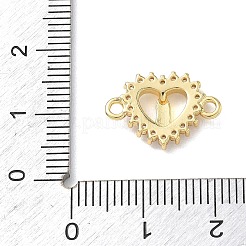 Brass Pave Clear Cubic Zirconia Religion Virgin Heart Links Connector Charms&nbsp;KK-L268-003G