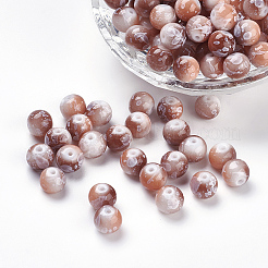 スプレープリント樹脂ビーズ  ラウンド  ミックスカラー  8mm  穴：1mm&nbsp;RESI-K005-02