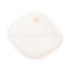 天然淡水シェルチャーム  菱形  ホワイト  11.5~12x11.5~12x0.8~1.3mm  穴：1.2mm&nbsp;BSHE-B003-08