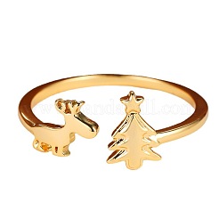Christmas Theme Brass Cuff Rings for Women&nbsp;FS-WGC1742-01
