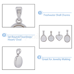 8Pcs 4 Styles Natural Freshwater Shell Charms&nbsp;KK-DC0003-26