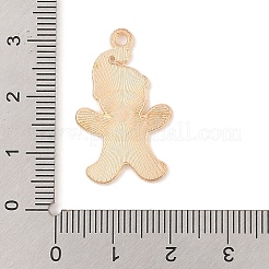 クリスマステーマ合金エナメルペンダント  ライトゴールド  ジンジャーブレッドマン  27.5x17x1.5mm  穴：1.8mm&nbsp;ENAM-Z010-05B-KCG