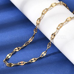 4MM Unisex 304 Stainless Steel Dapped Chain Necklaces&nbsp;NJEW-P356-09G