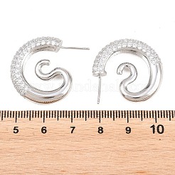 Brass Micro Pave Cubic Zirconia Stud Earrings&nbsp;EJEW-G471-50P