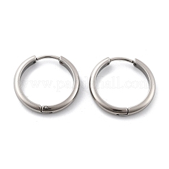 201 ステンレススチールフープピアス  304ステンレスピン付き  ステンレス鋼色  20.5x3mm&nbsp;LS-EJEW-P304-15B-P