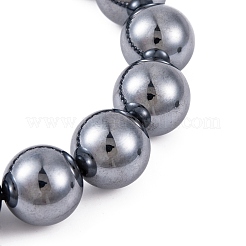 テラヘルツ石ビーズストレッチブレスレット  ラウンド  2-1/4インチ（5.8cm）  ビーズ：14mm&nbsp;BJEW-L666-01A-01
