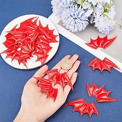 40個 2スタイル 悪魔の翼 PUレザー 装飾アクセサリー  DIY衣類用  帽子  バッグ  レッド  79x43x3mm  20個/スタイル&nbsp;FIND-GF0005-93A