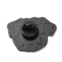 エナメルピン  バックパック用合金ラペルピンバック  パグ  ブラック  ブラック  22.5x30.5mm&nbsp;AL-L001-01EB-03