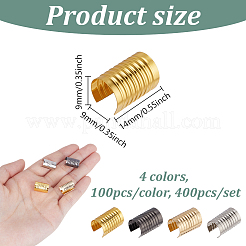 400Pcs 4 Colors Iron Folding Crimp Ends&nbsp;IFIN-GA0001-70