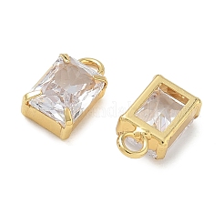 Brass Micro Pave Clear Cubic Zirconia Charms&nbsp;CU-CBAD360-11G-02