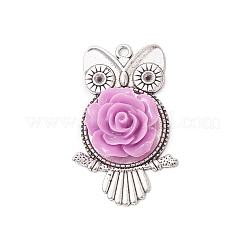 Tibetan Style Alloy Owl Pendant Rhinestone Settings&nbsp;PALLOY-JF04592