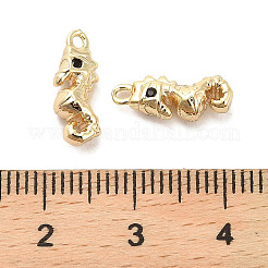 Brass Micro Pave Black Cubic Zirconia Charms&nbsp;KK-C054-25G
