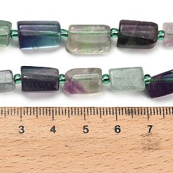 天然な色鮮やかな蛍石ビーズ連売り  コラム  シードビーズで  多面カット  10~17x9~10x7~8.5mm  穴：0.8mm  約26~27個/連  15.55''（39.5センチメートル）&nbsp;G-H329-A03-01