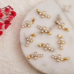 5Pcs Brass Micro Pave Clear Cubic Zirconia Pendant&nbsp;ZIRC-SZ0002-16