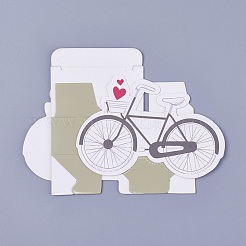 クラフト紙の結婚式の好きなギフトボックス  自転車  ダークカーキ  10x3.5x6.8cm&nbsp;CON-WH0058-01