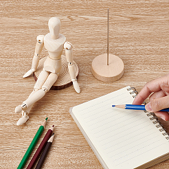 未完成の空白の木製人形  DIYの手塗りの工芸品のため  アンティークホワイト  215x58x55.5mm&nbsp;DIY-WH0163-92C