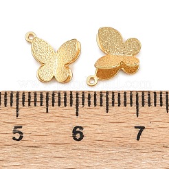 真鍮チャーム  蝶のチャーム  長持ちメッキ  ニッケルフリー  16KGP本金メッキ  7.5x6x4mm  穴：0.8mm&nbsp;KK-A274-23A-G