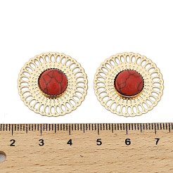 Brass Synthetic Turquoise Cabochons&nbsp;KK-Z088-07G-01