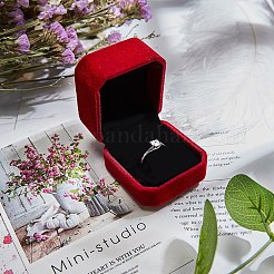 Square Velvet Ring Boxes&nbsp;LS-VBOX-WH0002-01B